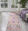 2' x 6' Silver Floral Power Loom Runner Rug