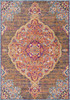 2' x 6' Rustic Orange Medallion Area Rug