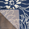 2' x 6' Blue and Ivory Floral Dhurrie Runner Rug