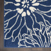 2' x 6' Blue and Ivory Floral Dhurrie Runner Rug