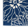 2' x 6' Blue and Ivory Floral Dhurrie Runner Rug