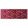 2' x 6' Red and White Ikat Tufted Washable Non Skid Area Rug