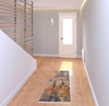 2' x 6' Gray Abstract Distressed Polyester Runner Rug