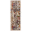 2' x 6' Gray Abstract Distressed Runner Rug