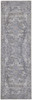 2' x 6' Grey Oriental Power Loom Distressed Runner Rug