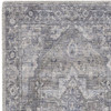 2' x 6' Grey Oriental Power Loom Distressed Runner Rug