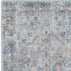 2' x 6' Light Grey and Blue Oriental Power Loom Distressed Washable Runner Rug