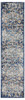 2' x 9' Blue and White Jacobean Pattern Runner Rug