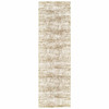 2' x 8' Ivory and Gray Abstract Strokes Runner Rug