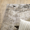 2' x 8' Beige Grey Ivory Tan and Brown Abstract Power Loom Runner Rug