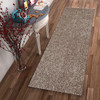 2' x 8' Beige Heather Plain Runner Rug