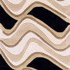 2' x 8' Black or Beige Abstract Waves Wool Runner Rug
