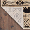 2' x 8' Ivory and Black Southwestern Power Loom Stain Resistant Runner Rug