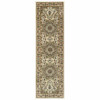 2' x 8' Ivory Beige Machine Woven Oriental Indoor Runner Rug