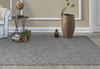 2' x 8' Grey Hand Tufted Space Dyed Floral Ogee Indoor Runner Rug