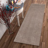 2' x 8' Beige Plain Runner Rug