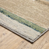 2' x 8' Beige Gold Black Grey Tan Teal and Rust Geometric Power Loom Runner Rug