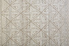 2' x 8' Ivory Tan and Gray Geometric Hand Knotted Runner Rug