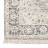 2' x 8' Beige and Grey Oriental Hand Loomed Stain Resistant Runner Rug with Fringe