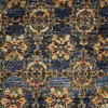 2' x 8' Blue and Gold Oriental Power Loom Stain Resistant Runner Rug