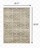 2' x 8' Ivory and Gray Floral Trellis Indoor Runner Rug