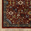 2' x 8' Red Blue Gold and Ivory Oriental Power Loom Runner Rug with Fringe