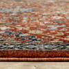 2' x 8' Red Blue Gold and Ivory Oriental Power Loom Runner Rug with Fringe