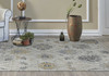 2' x 8' Ivory Floral Vine Wool Runner Rug