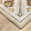 2' x 8' Ivory Beige Gold and Muted Grey Oriental Tufted Handmade Runner Rug