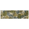 2' x 8' Ivory Hand Tufted Oversized Tropical Leaves Indoor Runner Rug