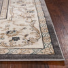 2' x 8' Grey Ivory Bordered Floral Indoor Runner Rug