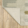 2' x 8' Beige Grey Gold and Green Geometric Power Loom Stain Resistant Runner Rug