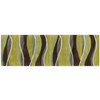 2' x 8' Lime Mocha Hand Tufted Abstract Waves Indoor Runner Rug
