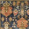 2' x 8' Navy Floral Tapestry Wool Runner Rug