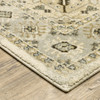 2' x 8' Beige Grey Tan and Brown Oriental Power Loom Stain Resistant Runner Rug