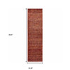 2' x 8' Red Gold and Blue Geometric Power Loom Stain Resistant Runner Rug
