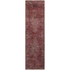 2' x 8' Red and Gold Oriental Power Loom Stain Resistant Runner Rug