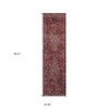 2' x 8' Red and Gold Oriental Power Loom Stain Resistant Runner Rug