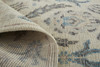 2' x 8' Ivory Gray and Blue Wool Floral Hand Knotted Stain Resistant Runner Rug