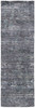 2' x 8' Blue and Gray Wool Abstract Hand Knotted Runner Rug