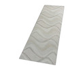 2' x 8' Ivory Abstract Waves Wool Runner Rug