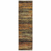 2' x 8' Gold and Slate Abstract Runner Rug