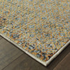 2' x 8' Silver Gold Rust and Blue Green Geometric Power Loom Runner Rug