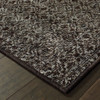 2' x 8' Charcoal Grey and Brown Geometric Power Loom Stain Resistant Runner Rug
