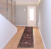 2' x 8' Red Purple Gold and Grey Oriental Power Loom Stain Resistant Runner Rug