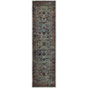 2' x 8' Blue and Purple Oriental Power Loom Stain Resistant Runner Rug