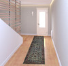 2' x 8' Blue and Purple Oriental Power Loom Stain Resistant Runner Rug