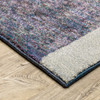 2' x 8' Blue Purple Grey and Teal Geometric Power Loom Runner Rug