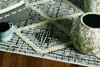 2' x 8' Charcoal Machine Woven Diamond Pattern Indoor Runner Rug
