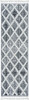 2' x 8' Charcoal Machine Woven Diamond Pattern Indoor Runner Rug